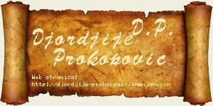 Đorđije Prokopović vizit kartica